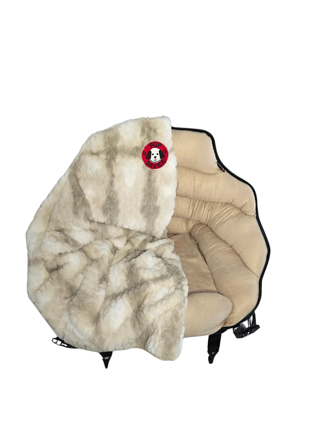 NEW! PupSaver Reversible Whole Seat Cover Tan/ Minky Cable